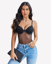 Mesh Garter Teddy with 1 Pair Oversleeves